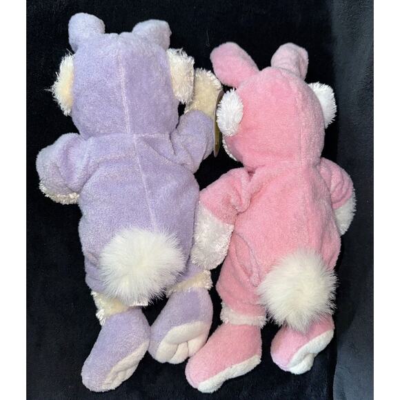 Animal Adventure Teddy Bear in Bunny Rabbit Costume Stuffed Plush Toy Lot of 2 - Picture 5 of 7